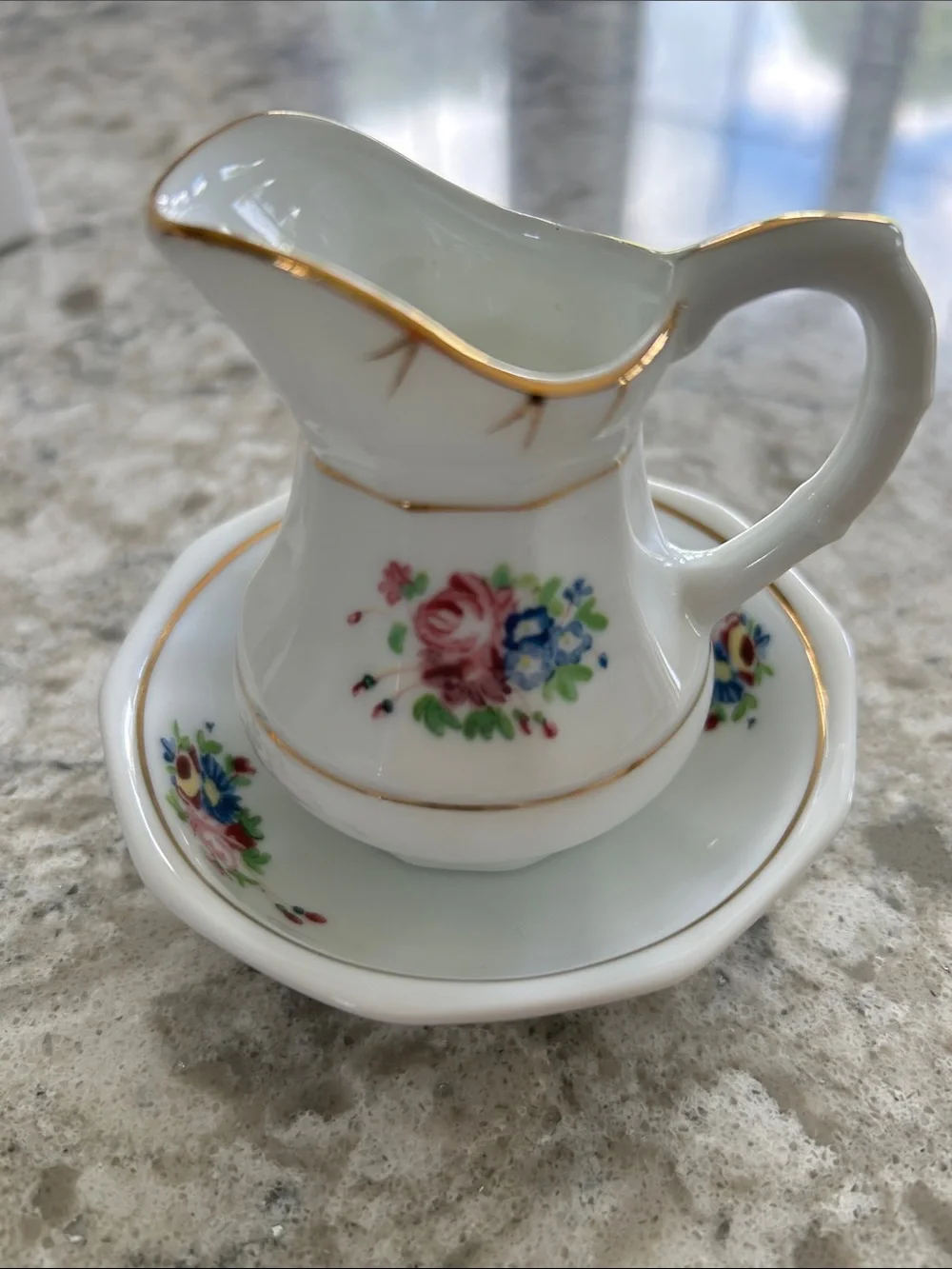 Vintage American Girl Kirsten porcelain pitcher with saucer